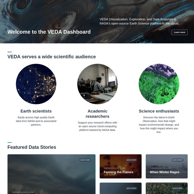 Interactive Storymaps with NASA VEDA Platform