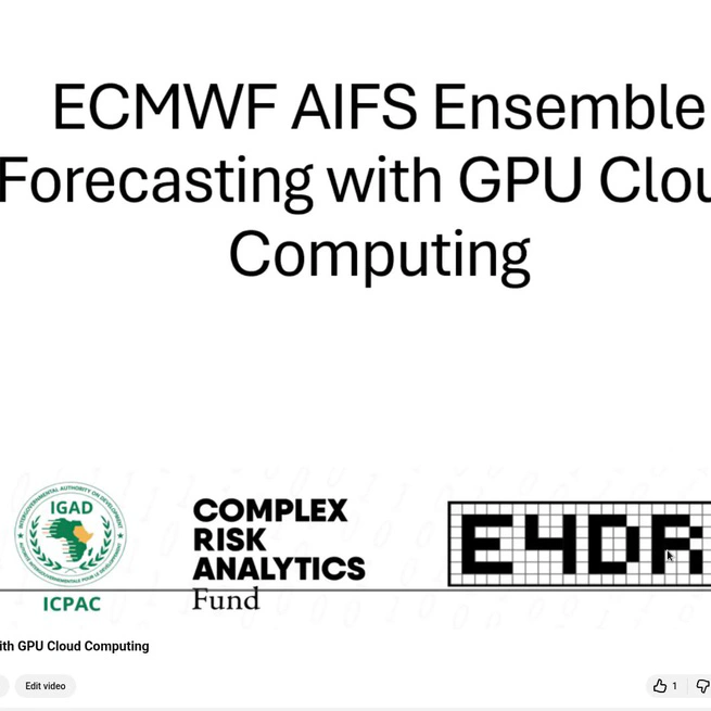 ECMWF AIFS Ensemble Forecasting with GPU Cloud Computing